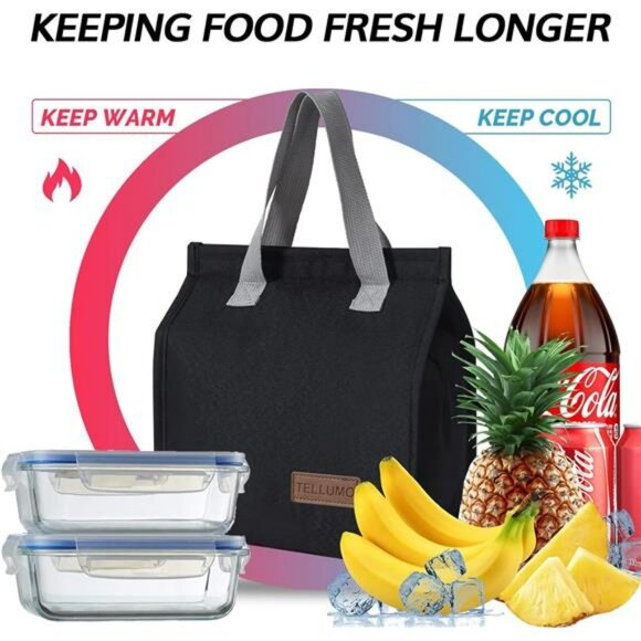 Insulated lunch bag large reusable tote leakproof lunch box for work school trav - Picture 4 of 7